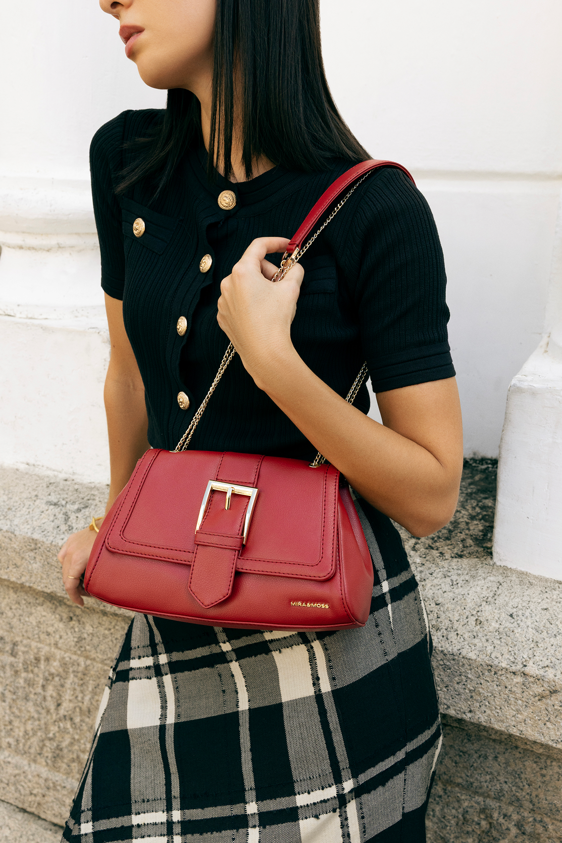 Adrienne Crossbody Bag - Garnet Red