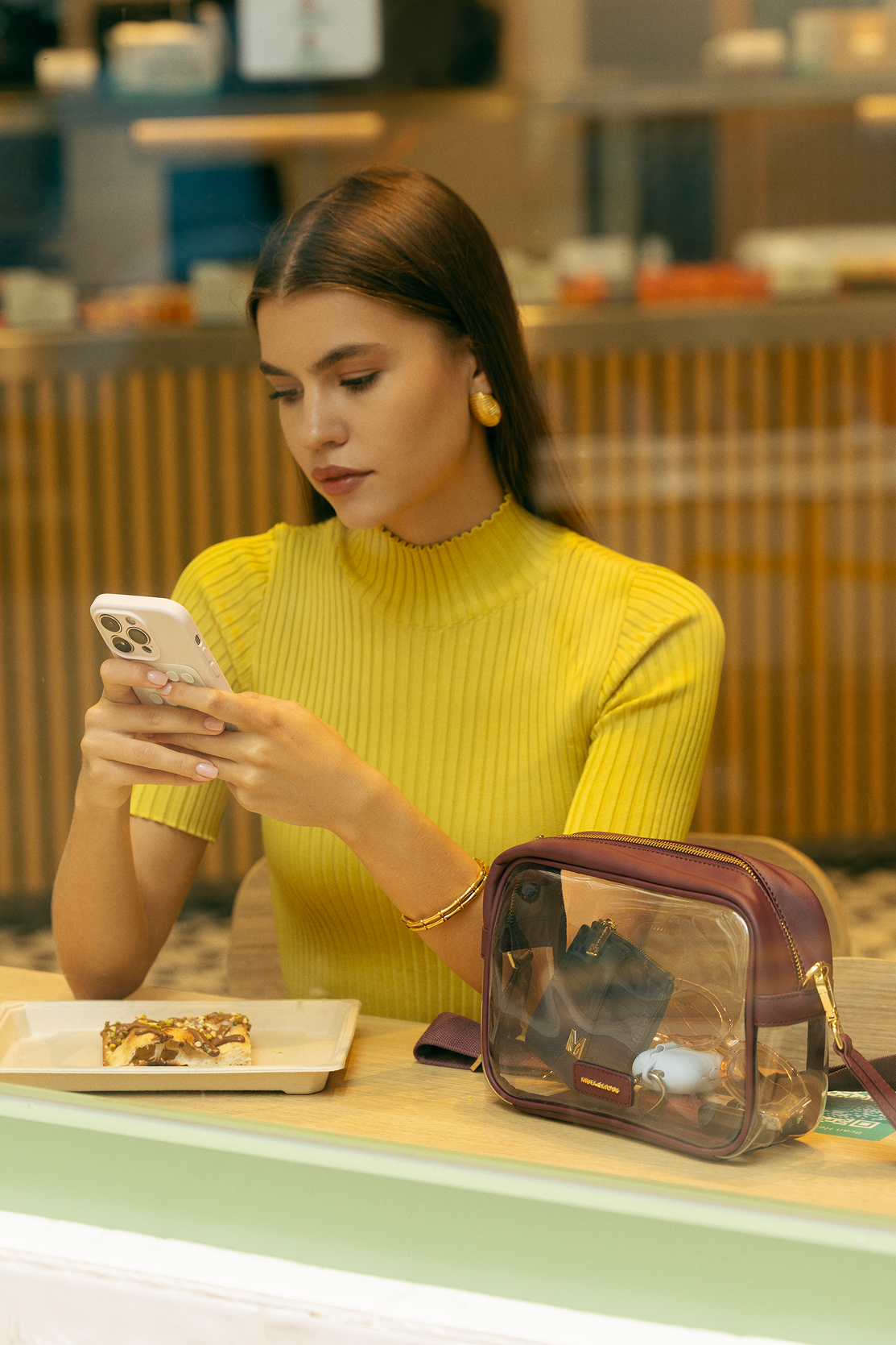 Cleo Clear Bag - Tan