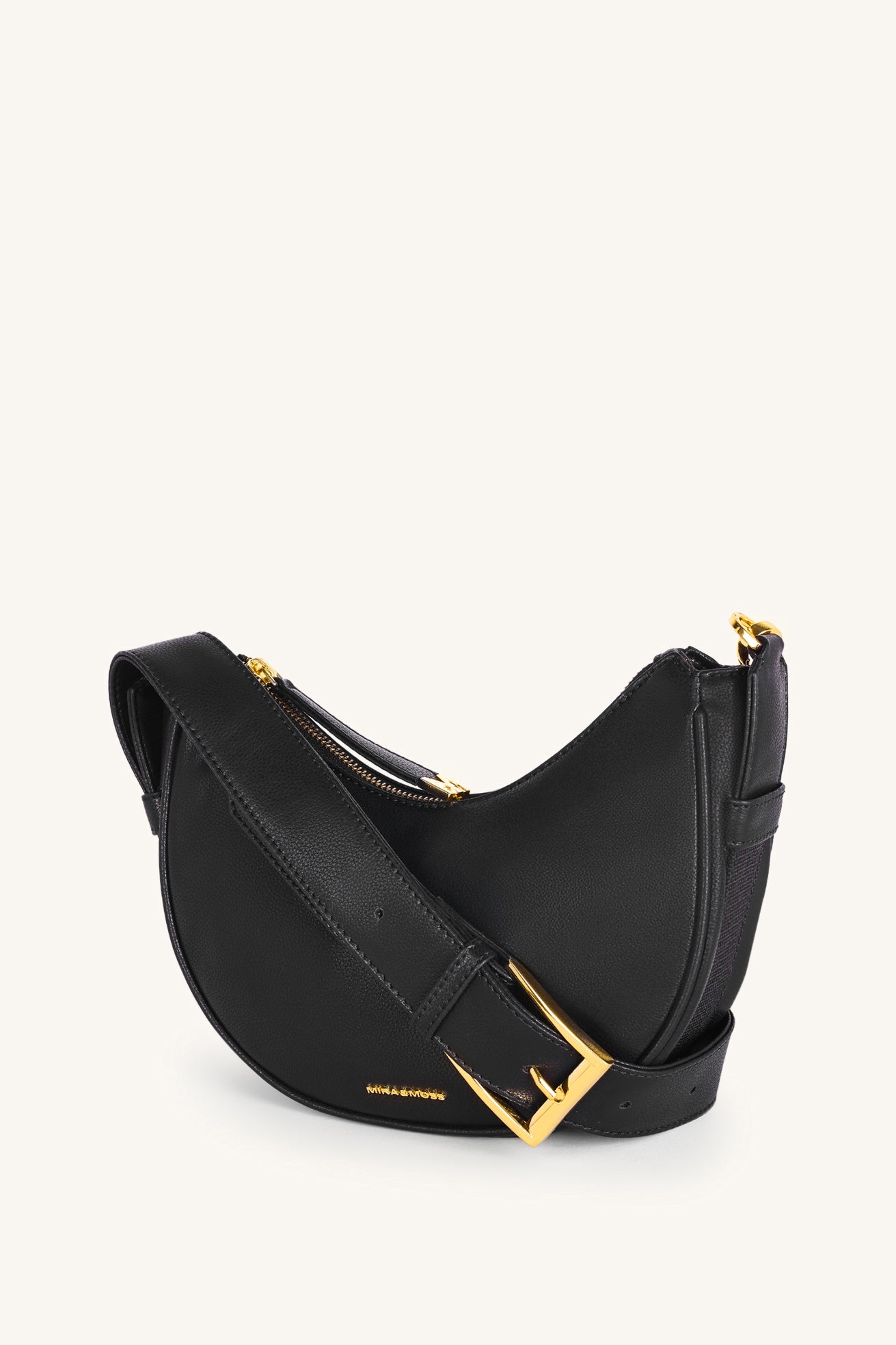 Sabine Crescent Crossbody Bag - Black