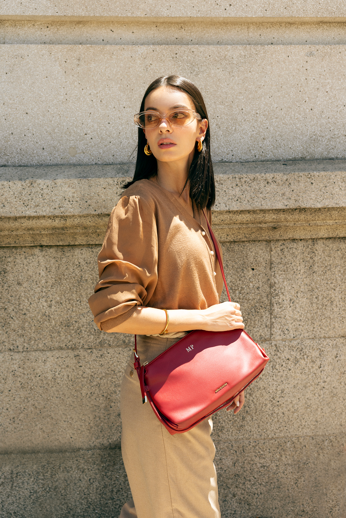 Audrey Crossbody Bag - Garnet Red