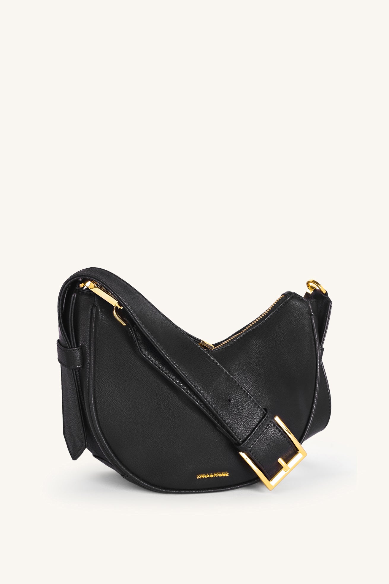 Sabine Crescent Crossbody Bag - Black