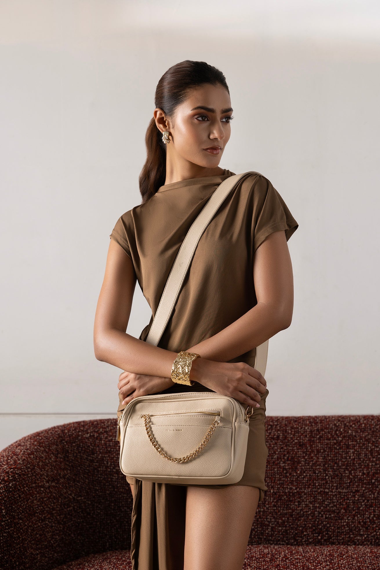 Calista Crossbody Bag - Light Taupe
