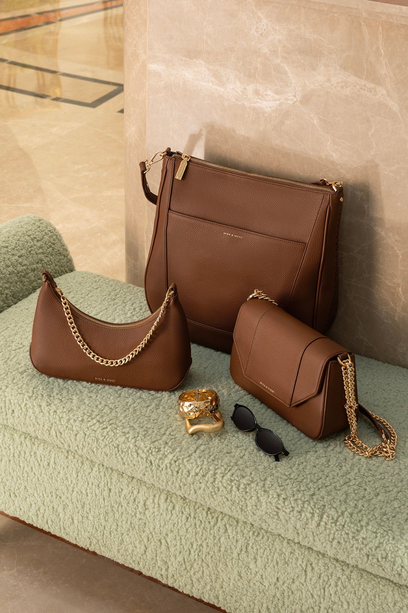 Aveline Flap Crossbody - Caramel